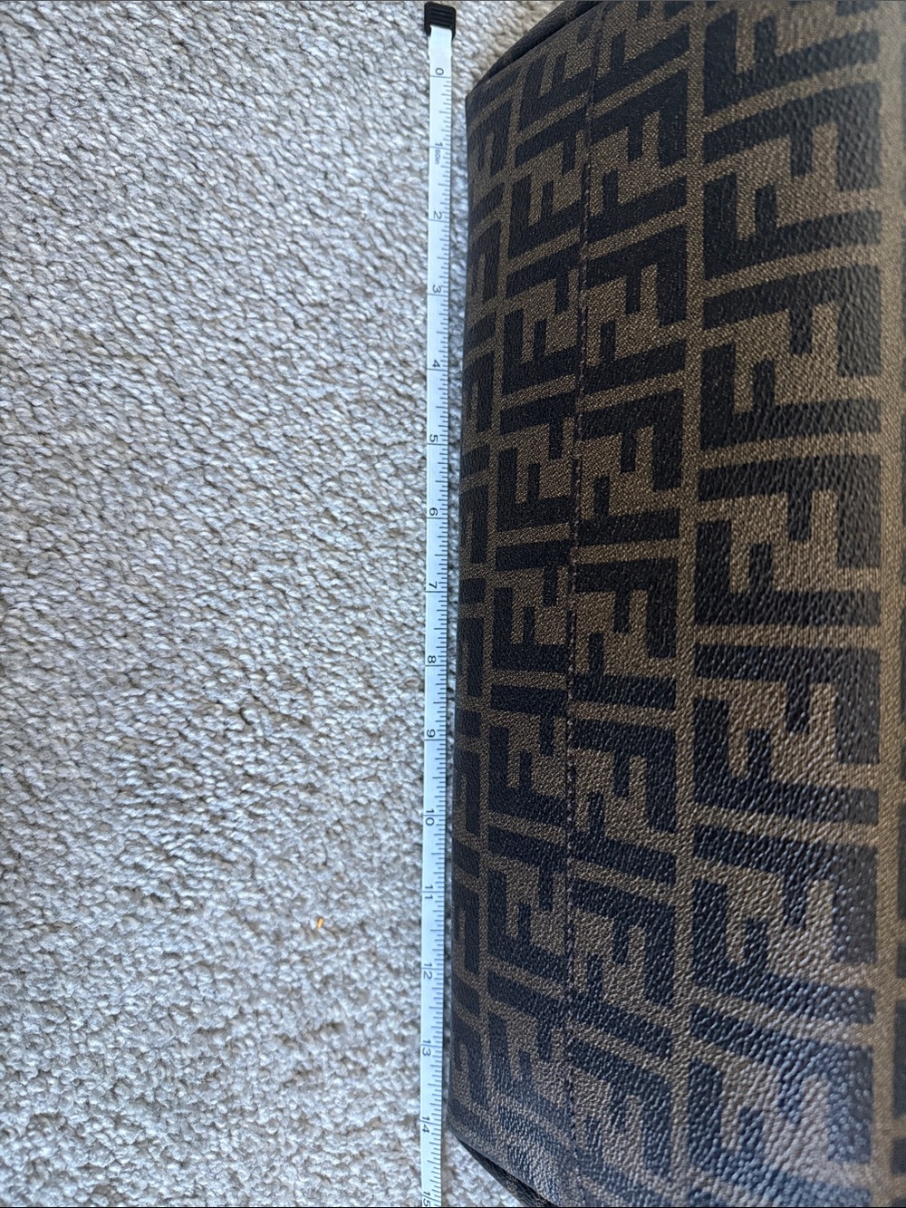 Fendi Brown Zucca Coated Cancas FF Logo Tote with Plum Trim - Picture 17 of 17